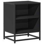 Comodino Nero 40x31x50 cm Legno Multistrato e Metallo