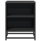 Comodino Nero 40x31x50 cm Legno Multistrato e Metallo