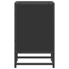 Comodino Nero 40x31x50 cm Legno Multistrato e Metallo