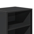 Comodino Nero 40x31x50 cm Legno Multistrato e Metallo