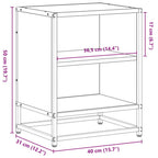 Comodino Nero 40x31x50 cm Legno Multistrato e Metallo