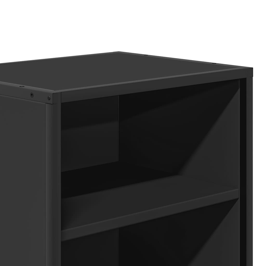 Comodini 2 pz Neri 40x31x50 Legno Multistrato e Metallo