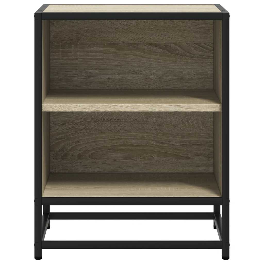 Comodino Rovere Sonoma 40x31x50 cm Legno Multistrato e Metallo