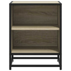 Comodino Rovere Sonoma 40x31x50 cm Legno Multistrato e Metallo