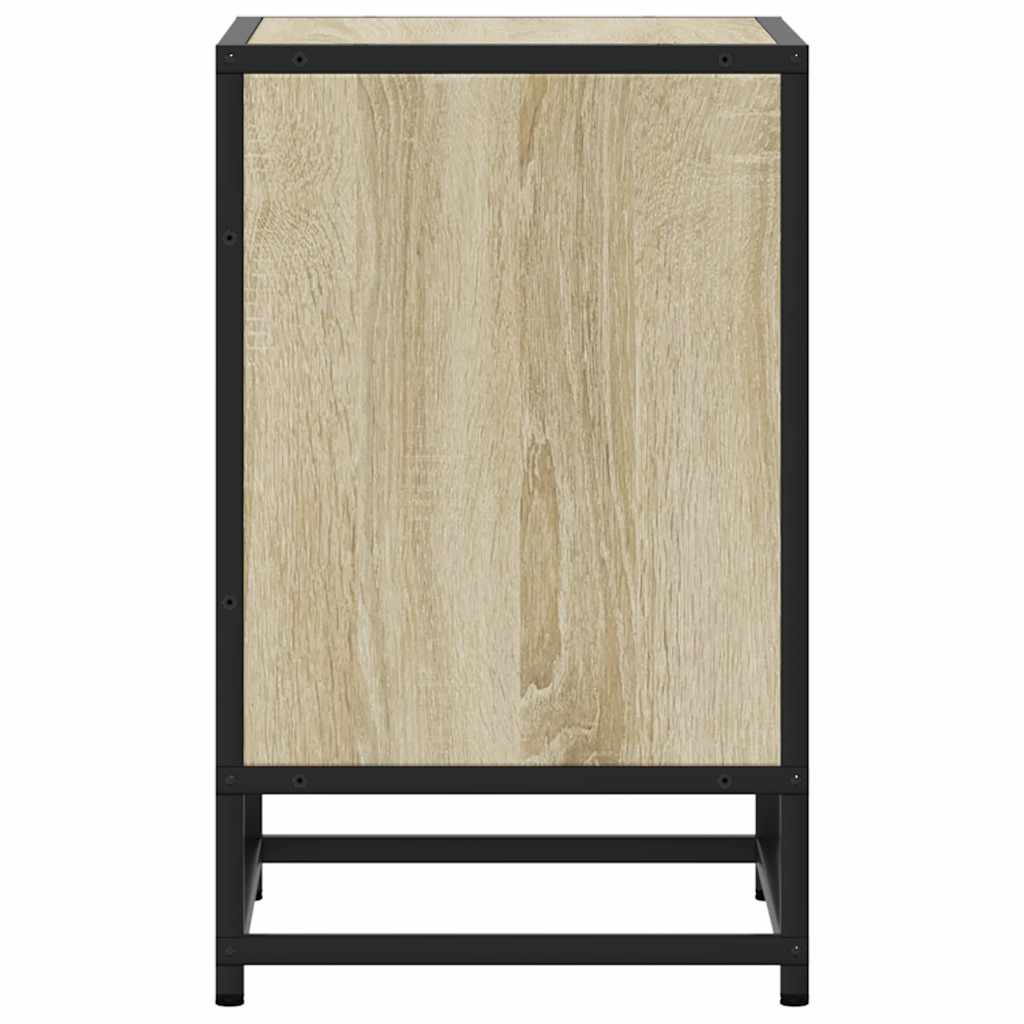 Comodino Rovere Sonoma 40x31x50 cm Legno Multistrato e Metallo