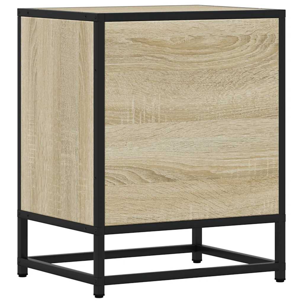 Comodino Rovere Sonoma 40x31x50 cm Legno Multistrato e Metallo