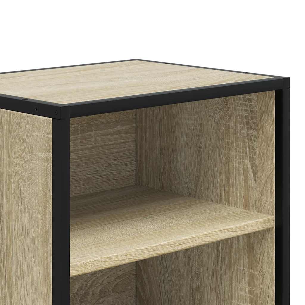 Comodino Rovere Sonoma 40x31x50 cm Legno Multistrato e Metallo
