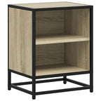 Comodini 2pz Rovere Sonoma 40x31x50cm Legno Multistrato Metallo