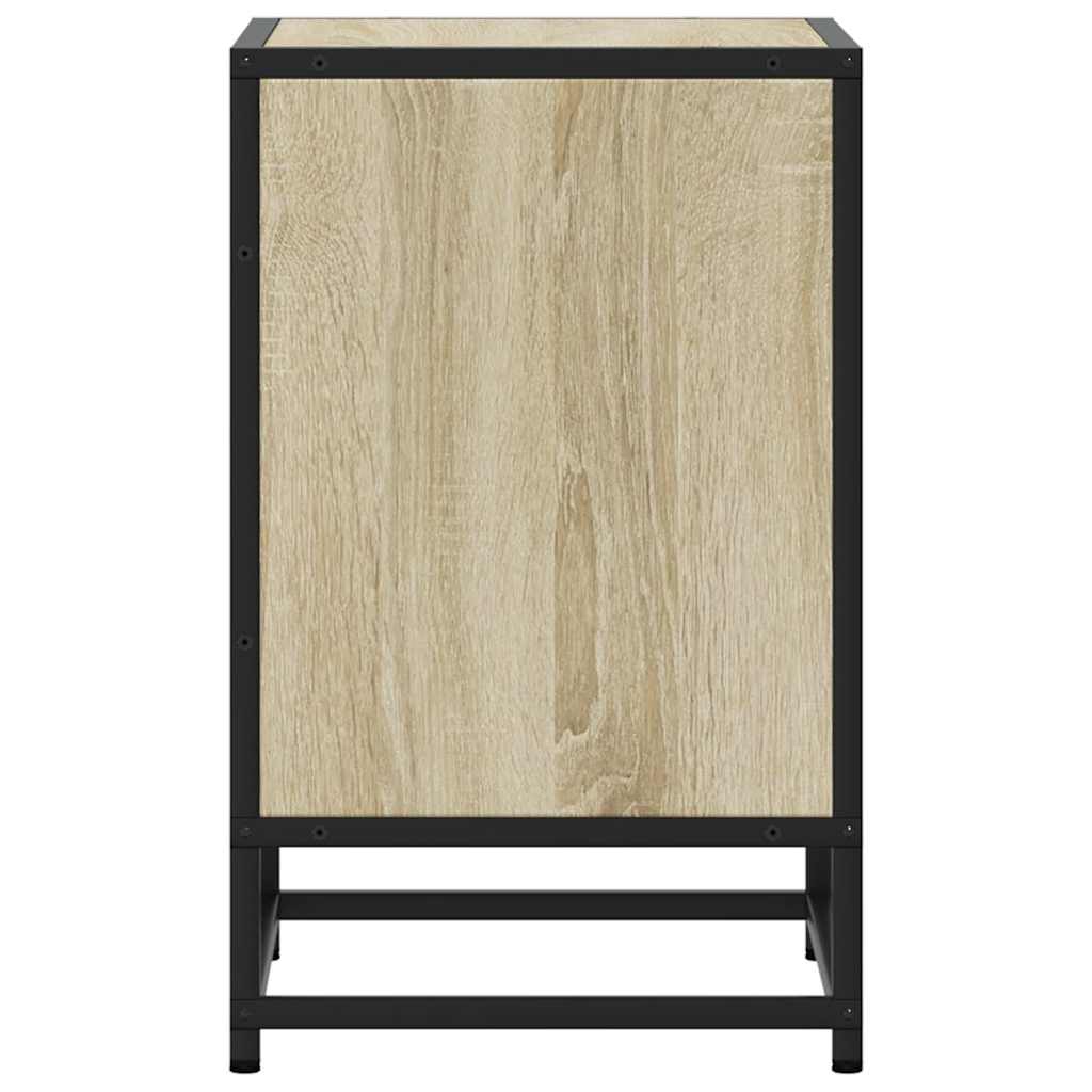 Comodini 2pz Rovere Sonoma 40x31x50cm Legno Multistrato Metallo