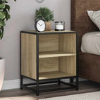 Comodini 2pz Rovere Sonoma 40x31x50cm Legno Multistrato Metallo