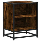 Comodino Rovere Fumo 40x31x50 cm Legno Multistrato e Metallo
