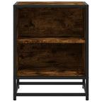 Comodino Rovere Fumo 40x31x50 cm Legno Multistrato e Metallo