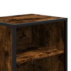 Comodino Rovere Fumo 40x31x50 cm Legno Multistrato e Metallo