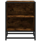 Comodini Rovere Fumo 2 pz 40x31x50 cm Legno Multistrato Metallo