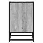 Comodino Grigio Sonoma 40x31x50 cm Legno Multistrato e Metallo