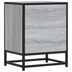 Comodino Grigio Sonoma 40x31x50 cm Legno Multistrato e Metallo