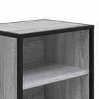 Comodino Grigio Sonoma 40x31x50 cm Legno Multistrato e Metallo