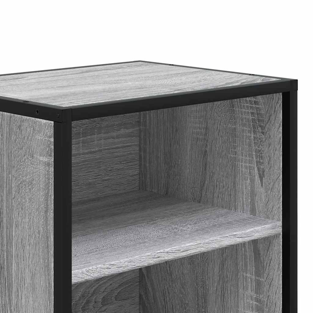 Comodino Grigio Sonoma 40x31x50 cm Legno Multistrato e Metallo