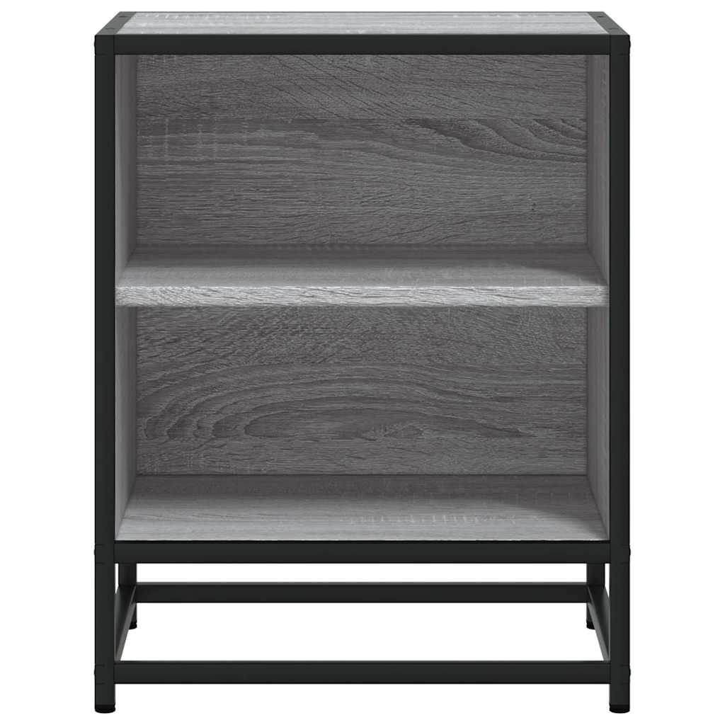 Comodini 2pz Grigio Sonoma 40x31x50cm Legno Multistrato Metallo