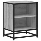 Comodini 2pz Grigio Sonoma 40x31x50cm Legno Multistrato Metallo