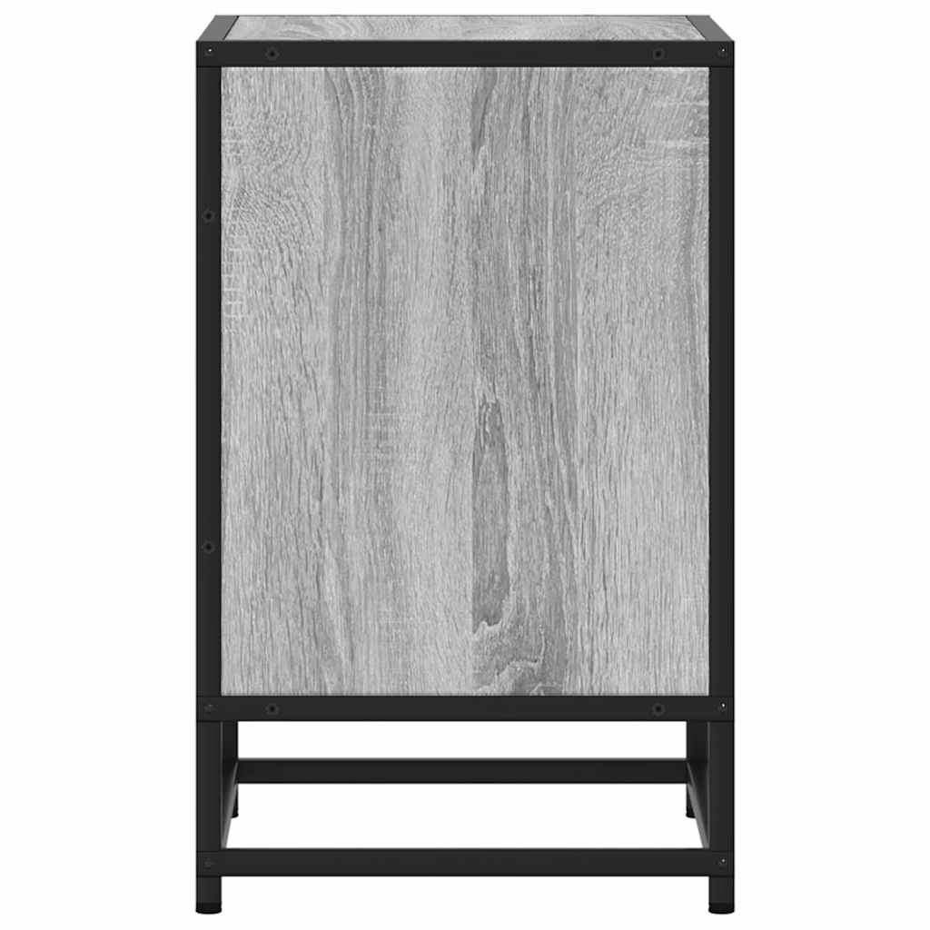 Comodini 2pz Grigio Sonoma 40x31x50cm Legno Multistrato Metallo