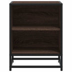 Comodino Rovere Marrone 40x31x50 cm Legno Multistrato e Metallo