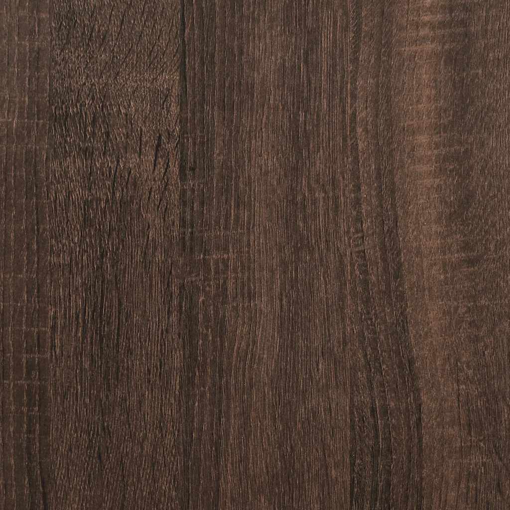 Comodino Rovere Marrone 40x31x50 cm Legno Multistrato e Metallo