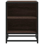 Comodini Rovere Marrone 2 pz Legno Multistrato Metallo
