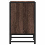 Comodini Rovere Marrone 2 pz Legno Multistrato Metallo
