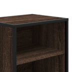 Comodini Rovere Marrone 2 pz Legno Multistrato Metallo