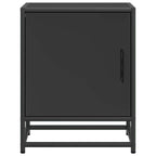 Comodino Nero 40x31x50 cm Legno Multistrato e Metallo