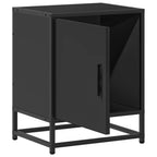 Comodino Nero 40x31x50 cm Legno Multistrato e Metallo