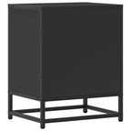 Comodino Nero 40x31x50 cm Legno Multistrato e Metallo