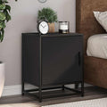 Comodino Nero 40x31x50 cm Legno Multistrato e Metallo