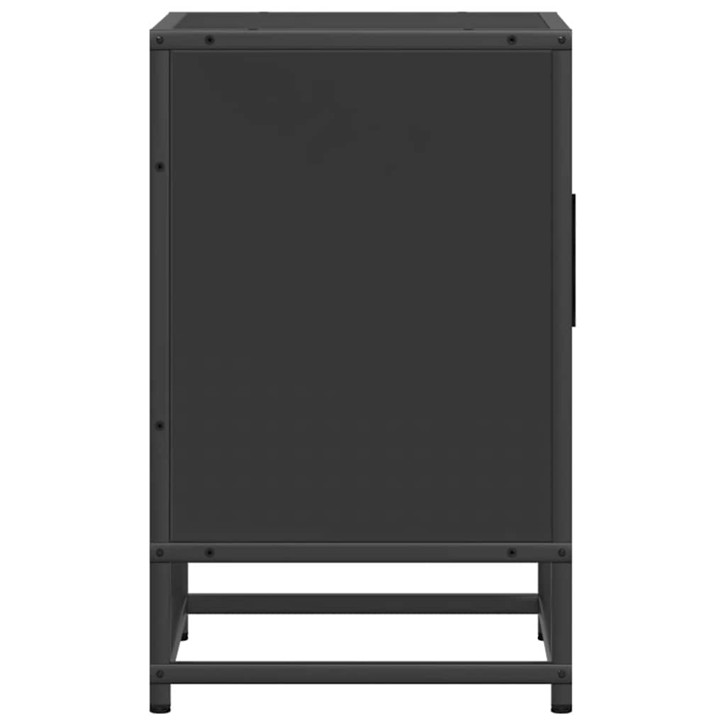 Comodini 2pz Neri 40x31x50 cm Legno Multistrato Metallo