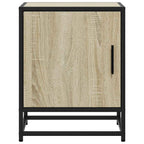 Comodino Rovere Sonoma 40x31x50 cm Legno Multistrato e Metallo