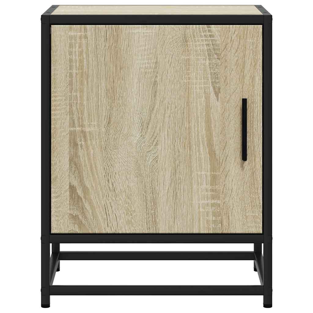 Comodino Rovere Sonoma 40x31x50 cm Legno Multistrato e Metallo