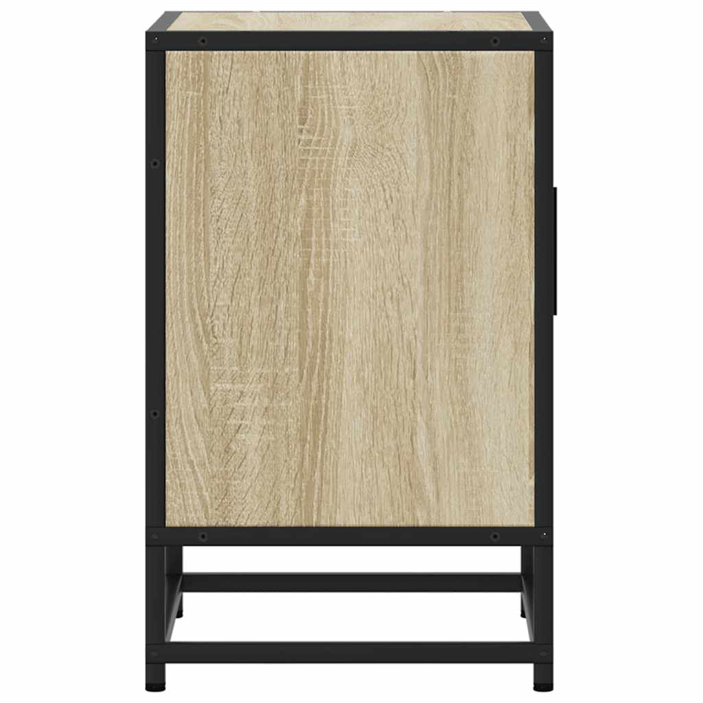 Comodino Rovere Sonoma 40x31x50 cm Legno Multistrato e Metallo