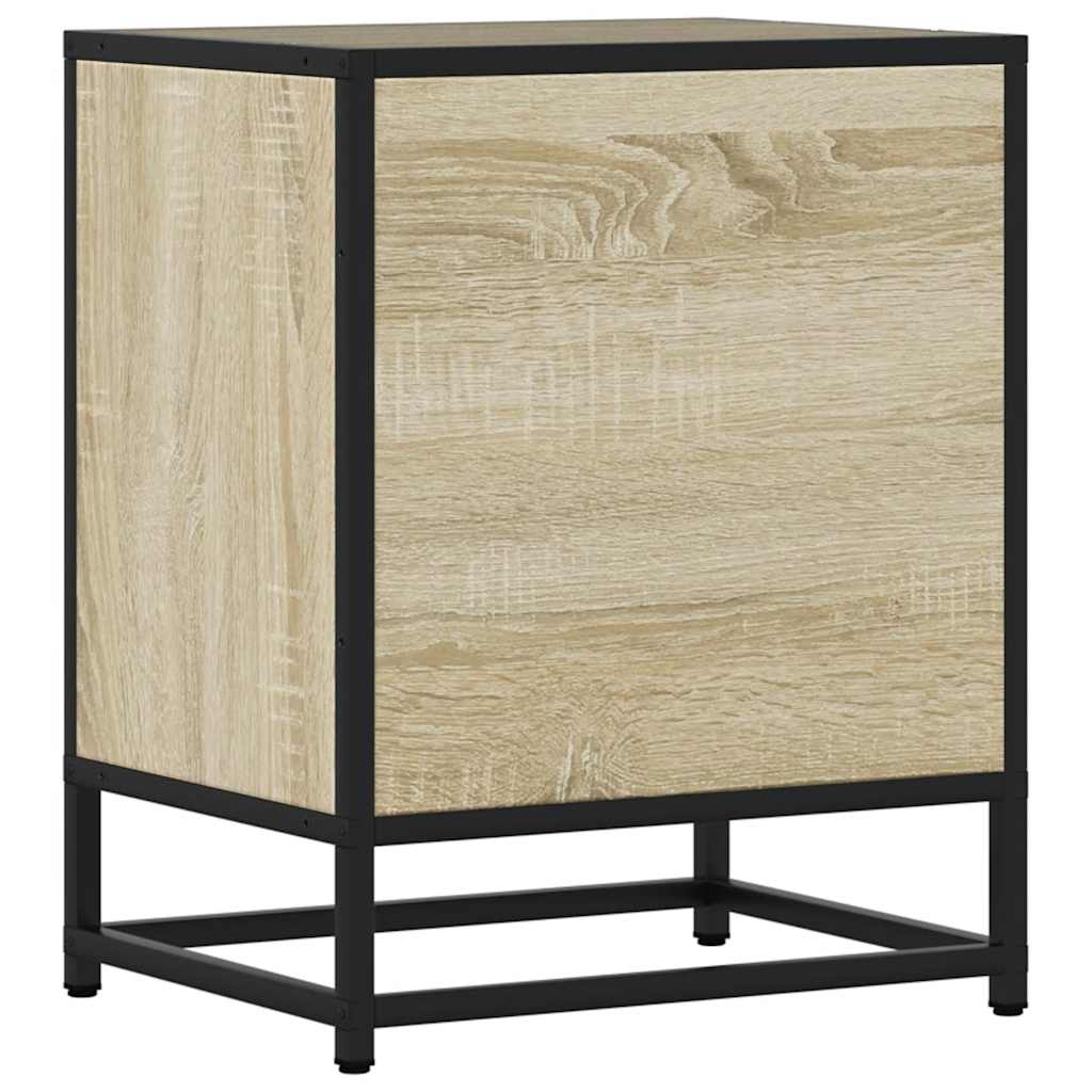 Comodino Rovere Sonoma 40x31x50 cm Legno Multistrato e Metallo