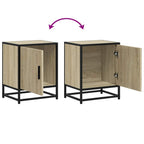 Comodino Rovere Sonoma 40x31x50 cm Legno Multistrato e Metallo