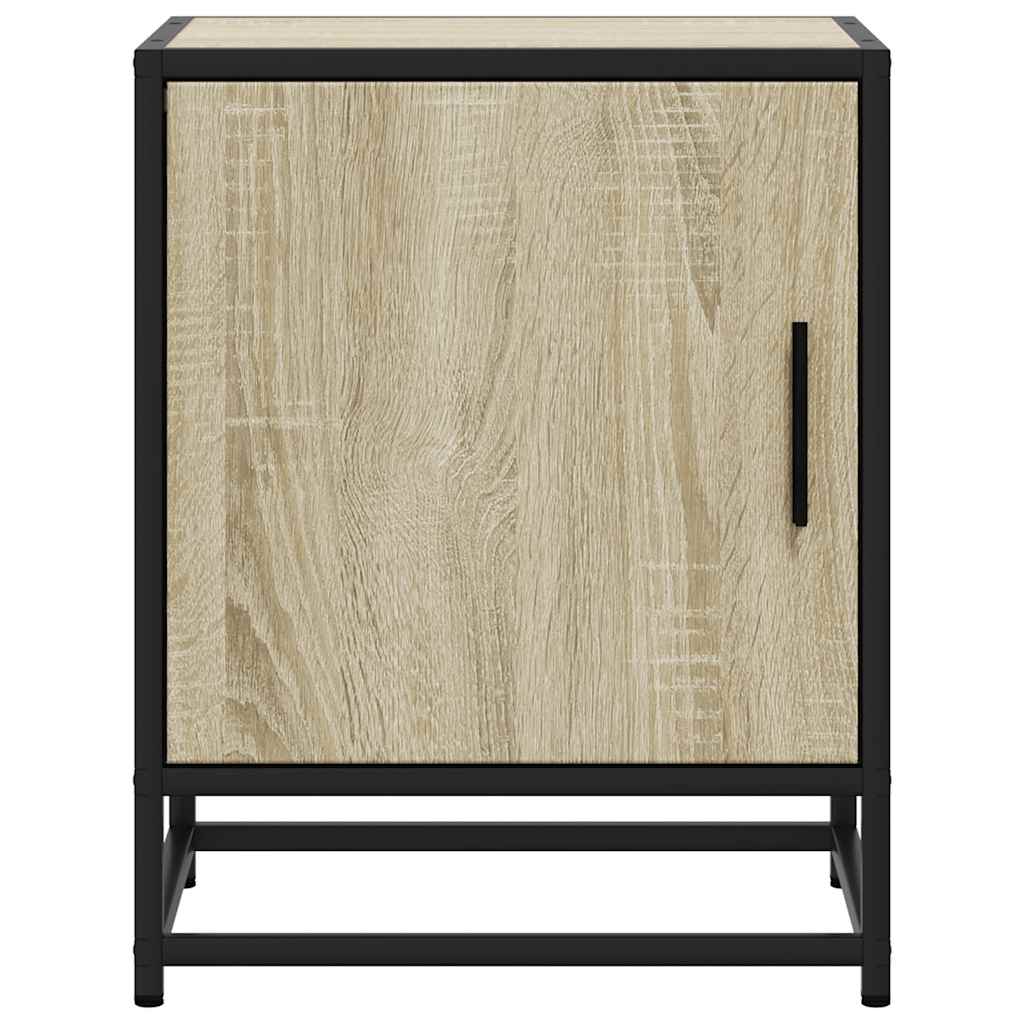 Comodini 2pz Rovere Sonoma 40x31x50cm Legno Multistrato Metallo