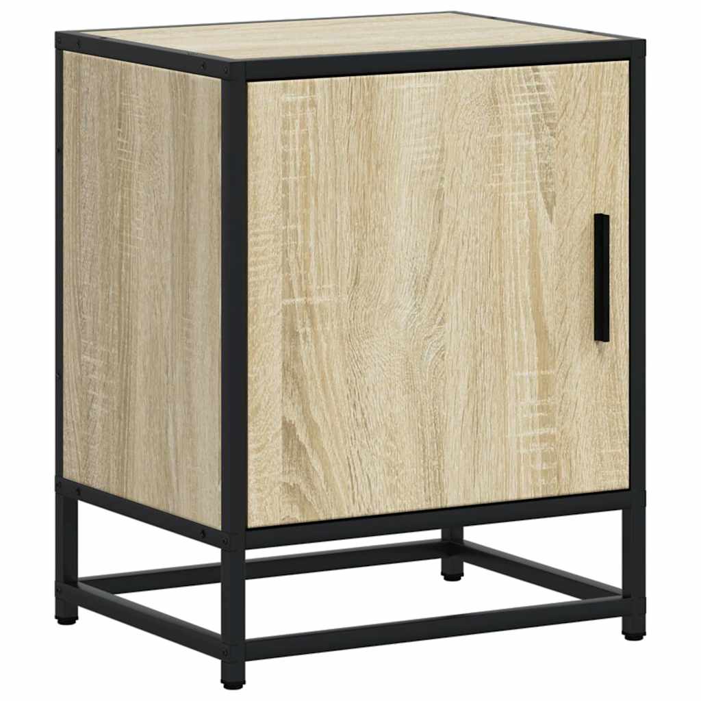 Comodini 2pz Rovere Sonoma 40x31x50cm Legno Multistrato Metallo
