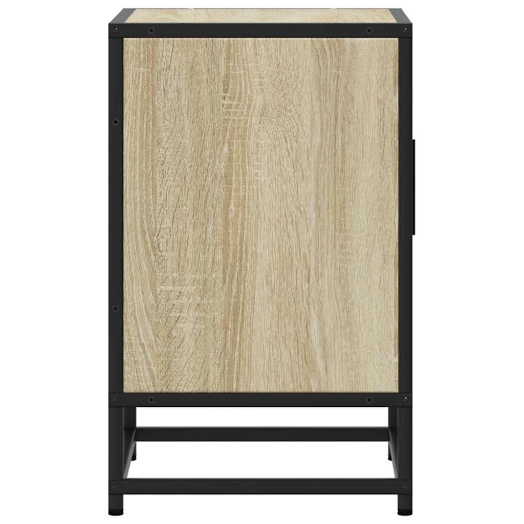 Comodini 2pz Rovere Sonoma 40x31x50cm Legno Multistrato Metallo