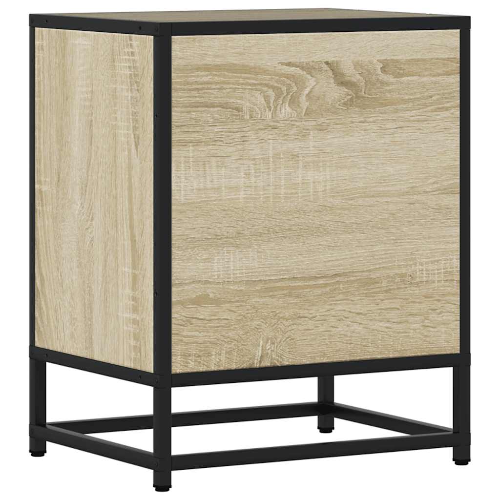 Comodini 2pz Rovere Sonoma 40x31x50cm Legno Multistrato Metallo
