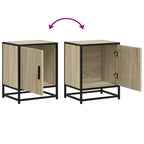 Comodini 2pz Rovere Sonoma 40x31x50cm Legno Multistrato Metallo