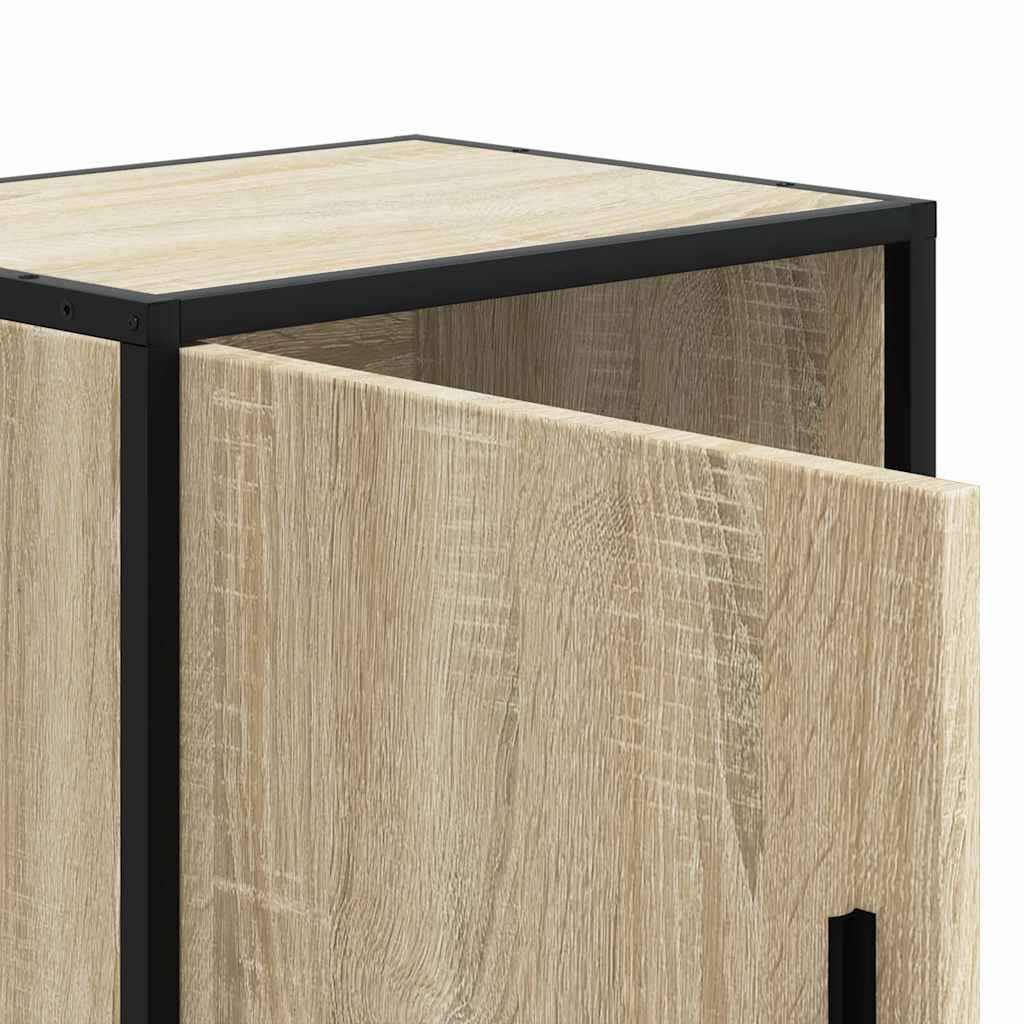 Comodini 2pz Rovere Sonoma 40x31x50cm Legno Multistrato Metallo