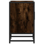 Comodino Rovere Fumo 40x31x50 cm Legno Multistrato e Metallo