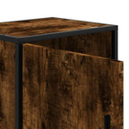 Comodino Rovere Fumo 40x31x50 cm Legno Multistrato e Metallo