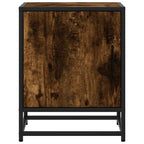Comodini Rovere Fumo 2 pz 40x31x50 cm Legno Multistrato Metallo
