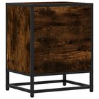Comodini Rovere Fumo 2 pz 40x31x50 cm Legno Multistrato Metallo